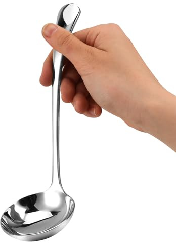 7.9'' Silver Small Ladle 18/10 Stainless Steel Gravy Ladle Sauce Soup Ladles Mirror Polished Kitchen Utensil for Spooning Gravy Sauce Soup