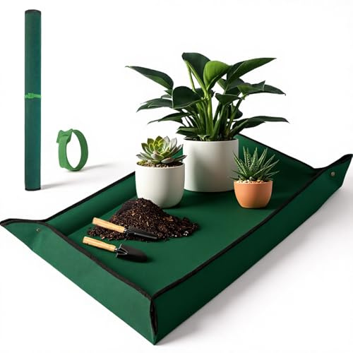 Pflanzmatte, 110 x 75 cm Pflanzen Umtopfmatte, Gartenmatte Pflanzmatte, wasserdichte Gartenmatte, Pflanzunterlage Faltbar, Umtopfmatte für für Sämling Umtopf Sukkulenten