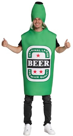 Partychimp Bierflasche Kostüm Erwachsene, Bier Kostüm Unisex Lustig, Trink Kostüm Herren & Damen, Oktoberfest Outfit für Karneval, JGA, Festival & Mottoparty, Einheitsgröße