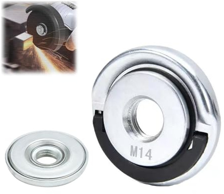 M14 Quick Clamping Nuts, 45mm Quick Release Angle Grinder Nut, Angle Grinder Locking Attachments Heavy Duty Locking Retaining Flange Nut with Pull Rin for Milwaukee Dewalt Makita