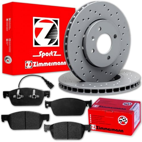 Zimmermann Sport Bremsscheiben + Beläge vorne | 600.3249.52 + 24623.180.2 für T5 T6 Transporter