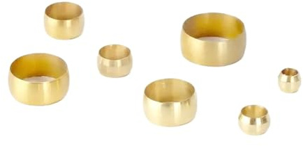 Manchon en laiton for Tube O/D de 3/4/5/6/8/10/12/14/15/16/18/20mm, manchon de raccord pneumatique à Compression d'air, bague de virole(18mm 10pcs)