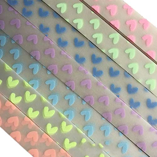 ODETOJOY Origami Papier Sterne Streifen Papierstreifen Package Fertig Leuchtet im Dunkeln 7 Farben, 210 Blatt-Herz Design