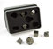 shibby 7 polyedrische Metall-Würfel für Rollen- und Tabletopspiele in Steampunk Silber-Optik inkl. Aufbewahrungsbox