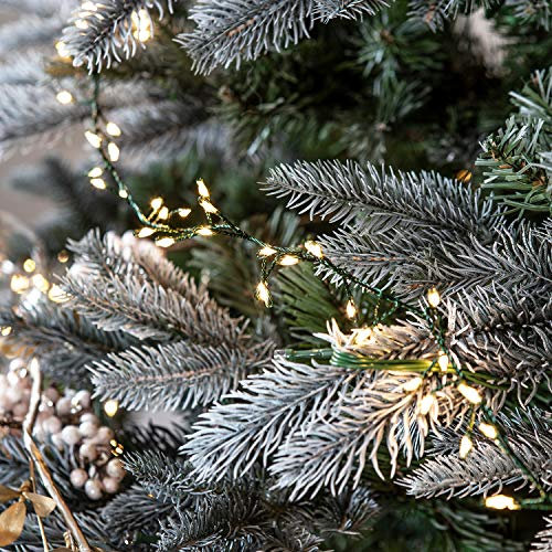Lights4fun 1200er LED Cluster Lichterkette warmweiß 15m 14V dunkelgrüner Draht