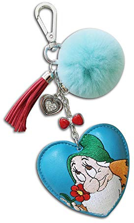 KICKKICK® Schlüsselanhänger Disney Sieben Zwerg/Pimpel - Kunstleder Bestickt und mit Karabinerhaken - Schlüsselanhänger 7 Werge, Geschenkidee, Accessoire, Charm - In Mehreren Varianten erhältlich