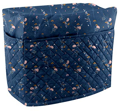 Cheng Yi gesteppte NähmaschinenAbdeckung, strapazierfähiger PolyesterStaubschutz mit Taschen für die meisten gängigen Brother und SingerMaschinen, hält sauber und sicher, maschinenwaschbar Blue