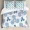 ABAKUHAUS Blau Weiss Bettwäsche Set für Doppelbetten, Triskel keltische Kunst, Weicher Microfaserstoff Allegigeignet kein Verblassen, Blau Weiss