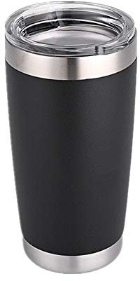 Gteller Thermobecher aus Edelstahl, doppelwandig, isoliert, hält heiß und kühl 20oz schwarz