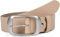 styleBREAKER Unisex Leder Gürtel Unifarben mit glänzender Oberfläche und gebürsteter Schnalle, kürzbar 03010104, Größe:95cm, Farbe:Beige