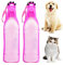Bouteille d'eau Portable pour Chien Voyage Feeder Distributeur d'eau pour La Marche avec Sangle Stand Up Extérieure, Timbale Bowl, L'épreuve des Fuites en Plastique sans BPA, 2PACK,Rose