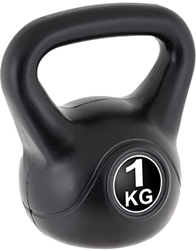 MAXXIVA® Kettlebell - 1-24 kg Gewichte - Kugelhantel Schwunghantel schwarz aus Beton mit Kunstoffummantelung - Training Zuhause (1, Kilogramm)