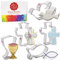 Ausstechformen von Ann Clark USA - 5-Teiliges Kommunion, Ostern, Konfirmation, Taufe Keksausstecher Set - Kelch, Christus Fisch, Heiliges Kreuz, Taube, Kreuz