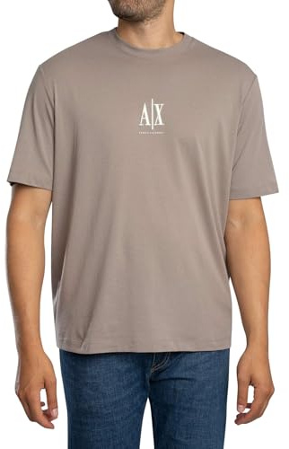 Armani Exchange Men's Icon Project, Embroidered Logo, T-Shirt, Brown, XL