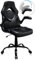 dreamlify Ergonomischer Schreibtischstuhl für Gaming, Büro, Renncomputer, PC, höhenverstellbar, hohe Rückenlehne, Drehstuhl mit hochklappbaren Armen, für Erwachsene und Jugendliche, Tiefschwarz