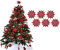 UKDeals Direct® Rote Kollektion Weihnachtskugeln mit Tropfen, Glitzer, matt, 6 Stück
