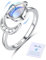 Adramata 925 Silber Anxiety Ring für Damen 18 Karat Vergoldeter Angstring Offener Mondstein Ring für Anti Stress Verstellbarer Stern Mond Silber Ring Spinner Ring Fidget Ring für Anxiety