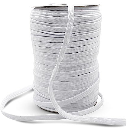 DOJA Barcelona | Rotolo Cordino in Poliestere | Cordino da 100 m | Cordoncino Thai Bianco | Diametro 9mm | Corda forte | Cordino per Borse Uncinetto, Lacci Scarpe Sportive, Fili Uncinetto