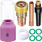 EATBALE Wig Gaslinse Wig Schweißbrenner Zubehör Kit für WP-17/18/26, Spannzangenkörper Rückkappe Stubby Gaslinse Glasbecher Temperaturbeständige O-Ringe Aluminiumoxid-Düsen Zubehör (10 Stück)
