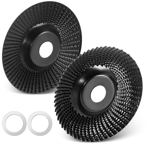 Intaglio Legno Mola Disco 125x22mm, 2pcs Angle Grinder Disco Abrasivo, Mola per smerigliatrice angolare, disco raspa per legno, Disco Taglio per Intaglio per Lucidatura intaglio modellatura