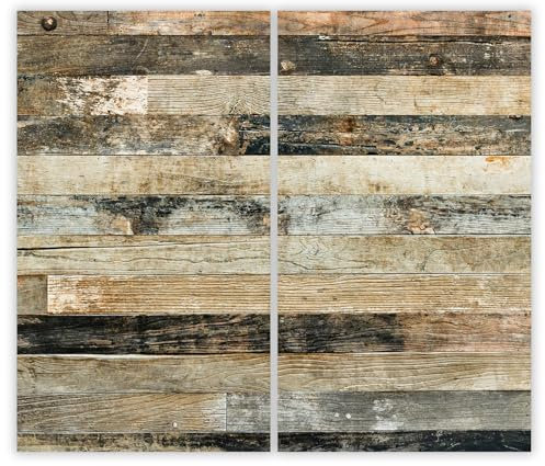 SMTDeco Herdabdeckplatte Ceranfeld Abdeckplatte Herdabdeckung Herdplatten Abdeckungen Induktionskochfeld 2 x 30x52 cm 2-tlg. Holz Panel Braun