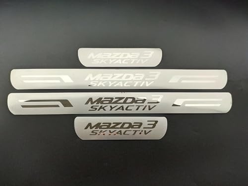 Stainless Steel Car Welcome Pedal Strip, for Mazda 3 2015-2023, Non-Slip Scratch Scuff, Kick Plates Protection, Styling Accessories