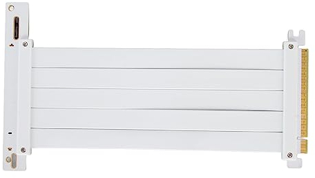 VBESTLIFE PCIe 4.0 X16-Verlängerungskabel, EMI-abgeschirmtes Flexibles Hochgeschwindigkeits-Riser-Kabel mit 90°-PCIe-Buchse (White)