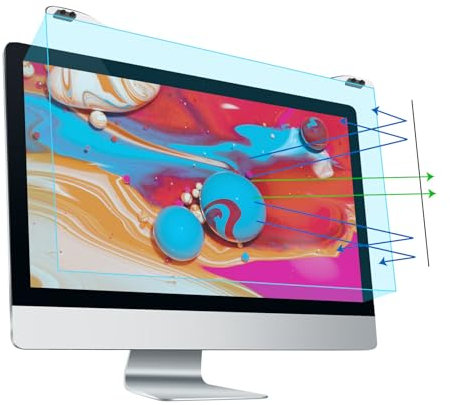 MOSISO Ordinateur 23-24 Pouces Blocage Lumière Bleue Protecteur D'écran Filtre,AR Anti Glare Film Filtre pour Diagonal 23/23,6/23,8/24 Pouces 16:9 PC de Bureau Moniteur LED(21,26x13,39 pouces/LxL)