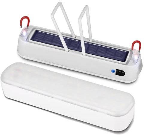 LeKaufen Lampe de camping solaire avec aimant, étanche, rechargeable, 5 modes, magnétique, lampe de camping pour randonnée, urgence, pêche, réparation