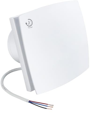 Anesty Extractor Fan 4” 100mm Bathroom Toilet Kitchen Silent Extractor Fan with Timer - 95m³/h 30dB Wall Mounted Ventilator with Modern Front Panel