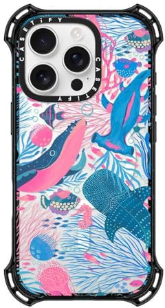 CASETiFY Bounce iPhone 16 Pro Case [Shockproof / 21.3ft. 6X Military Grade Drop Protection/Compatible with Magsafe] - Under The Sea - Clear Black