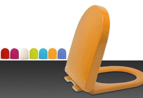 D Shape Toilet Seat Soft Close Loo Seat Cover with Quick Release,Heavy Duty PP Material Toilet Lid Standard Size Toilet Seat,Easy Cleaning (Orange)