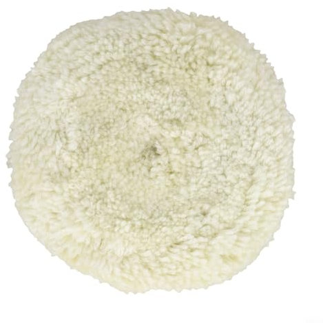HEIBTENY Wollpolierpad Polierfell 180mm Pad Polierhaube Polierset für Poliermaschine, Wollhaube Polierpad Wollpuffer Polierhauben Lammfell für Autopoliermaschinen