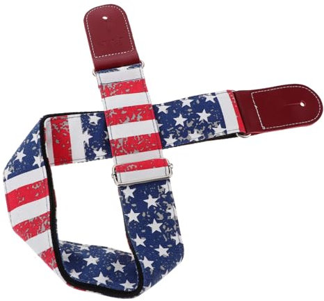 FUNOMOCYA Gitarrengurt Aus Baumwolle Und Canvas Verstellbarer Schultergurt Für Bassgitarre Ersatzgitarrengurt Mit Dekorativem Muster