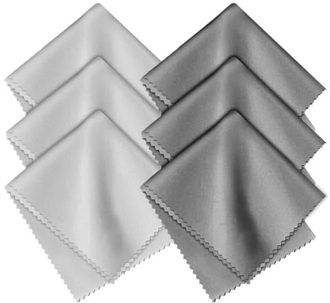 JchEnye 6er Pack Mikrofaser-Reinigungstücher 15 x 18 cm Hochwertige Brillenputztücher für Kameras, Linsen, Brillen, Bildschirme, Tablets (grau + dunkelgrau)