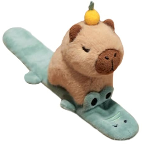 Walopola Plüsch Capybara Slap Armband, Capybara Tier Slap Armband, Capybara Kuscheltier Snap Armband Geschenke, Niedlichen Capybara Plüschtier, Capybara Schlagarmbänder