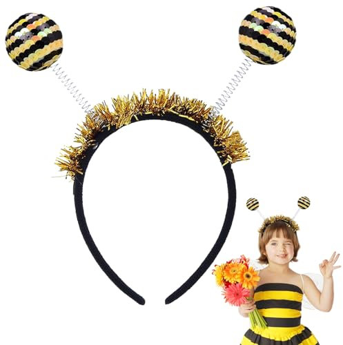TAXTYHRE Bienen Haarreif, Biene Haarreif Damen mit Bommeln, Biene Kostüm Kinder, Biene Kostüm Accessoire, für Kinder Erwachsene Fasching Cosplay Kostüm Party