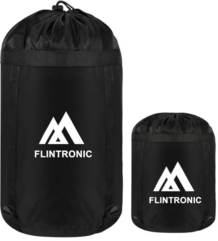 flintronic Compression Stuff Sack for Sleeping Bag, Lightweight Waterproof Compact Stuff Sack, Compression Bag with Ripstop Fabric, Storage Bag with Drawstring Closure for Camping, Hiking, L