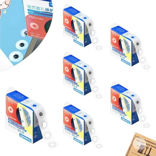 Paquete de 1500 pegatinas de refuerzo de perforación, anillos de refuerzo de agujeros de papel de hojas sueltas, etiquetas de anillo de refuerzo, calcomanías de anillo blanco, refuerzos de agujeros