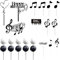 23 Pieces Music Theme Cake Inserts, Musical Note Cake Inserts, Creative Cake Decorations, Rock Theme Party Decorations