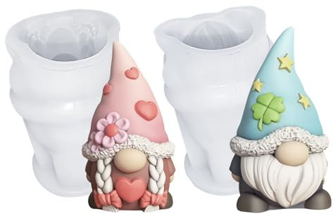 Silikonformen Gießformen Ostern, 2 Stück Silikonform Ostern Wichtel Gips Zum Gießen, Gießformen Silikon Ostern Frühling Gießform Wichtel Frühling Giessformen Silikon Silikonform Frühling