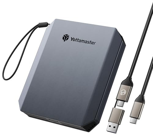 Yottamaster 512GB SSD Externe, Jusqu'à 460 MB/s, 2-en-1 câble USB-C/A avec dragonne, Portable SSD Compact Compatible avec iPhone 16 Pro Max/Smartphone/Tablette/Ordinateur Portable