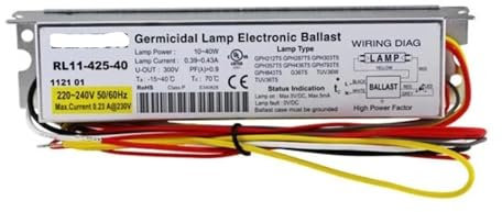 ZMZYELPECB RL11-425-40 40W Lampada germicida Reattori elettronici Reattore UV T5 for GPH436T5L GPH793T5L GPH843T5L G36T5L TUV36WT5 TUVPL-L36W