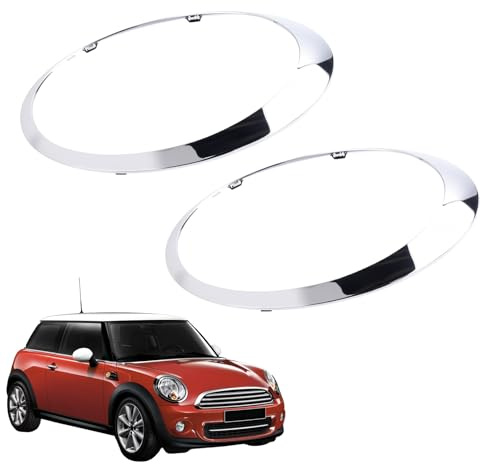 51137149905 2PCS Scheinwerfer Zierring Chrome Kompatibel mit Mini R55 R56 R57 R58 R59 2007-2015 Replace# 51137149906 Silber