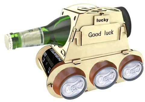 Bierträger Holz, Panzer Design Bier Geschenke Für Männer, Flaschenträger Holz Für Partys und Geschenk für Männer zum 30, 40, 50 Geburtstag