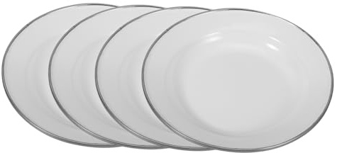 Kichvoe 4pièces Assiettes à Dessert Émaillées Lot de Assiettes de Service Vintage pour Fruits et Collations Style Rétro
