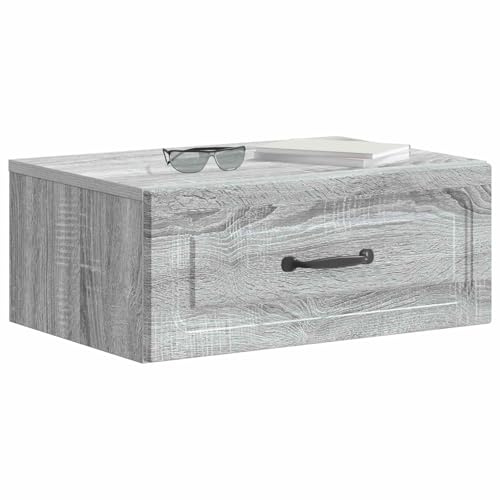 vidaXL Wandmontierter Nachttisch 2 pcs Graues Sonoma 49 x 34,5 x 20 cm, Moderne rechteckige Nachttischlampe, praktischer Tisch mit viel Stauraum, kompakt für stylische Ordnung