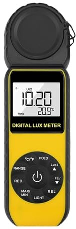 Digitales Beleuchtungsstärke-Lichtmessgerät, Lux-Messgerät, Misst Die Temperatur Von 0,01–400.000 Lux Mit Einem Um 270° Gedrehten Sensor-Lichttester HochpräZise Messung