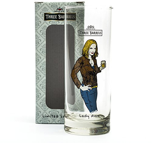 3 Barrels Brandy Lady Rose Glass Official Branded New Boxed Home Brew Drink New