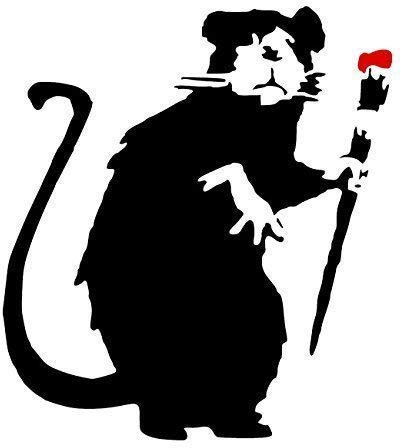 Banksy Ratte Graffiti Schablone - Farben Bürste Ratte/Wiederverwendbar Wohndeko & Kunst Handwerk Malerei Schablone - semi-transparent Schablone, S/ 17X19CM